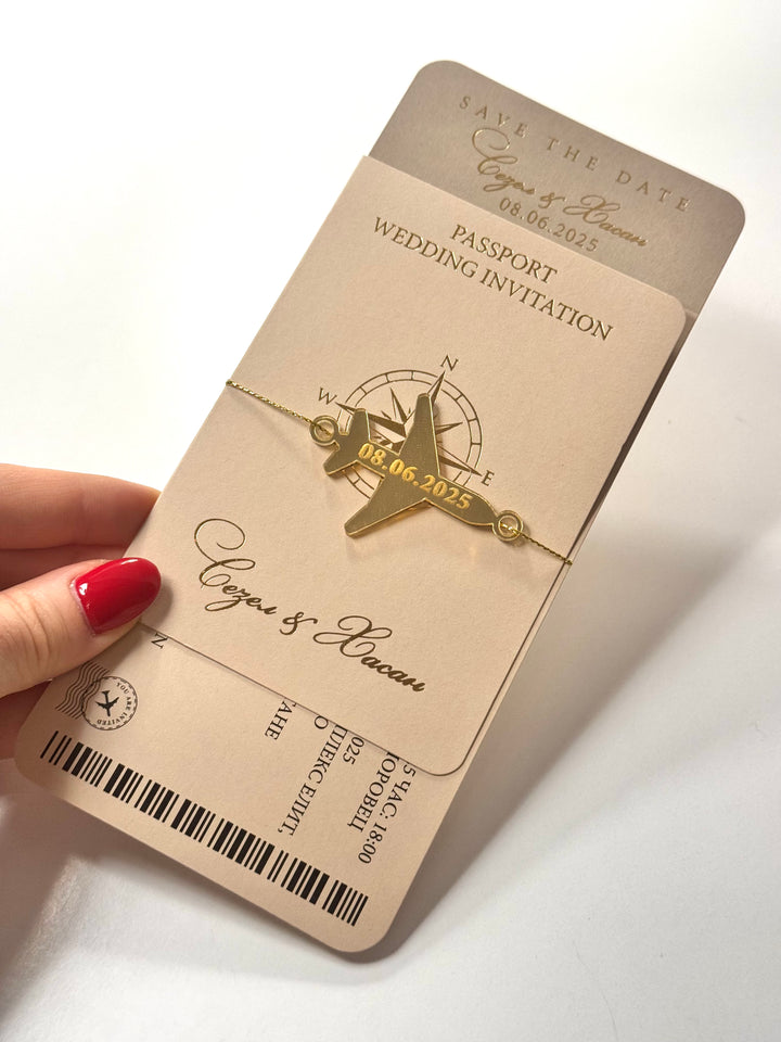 Passport Theme Wedding Invitation Travel Ticket Design