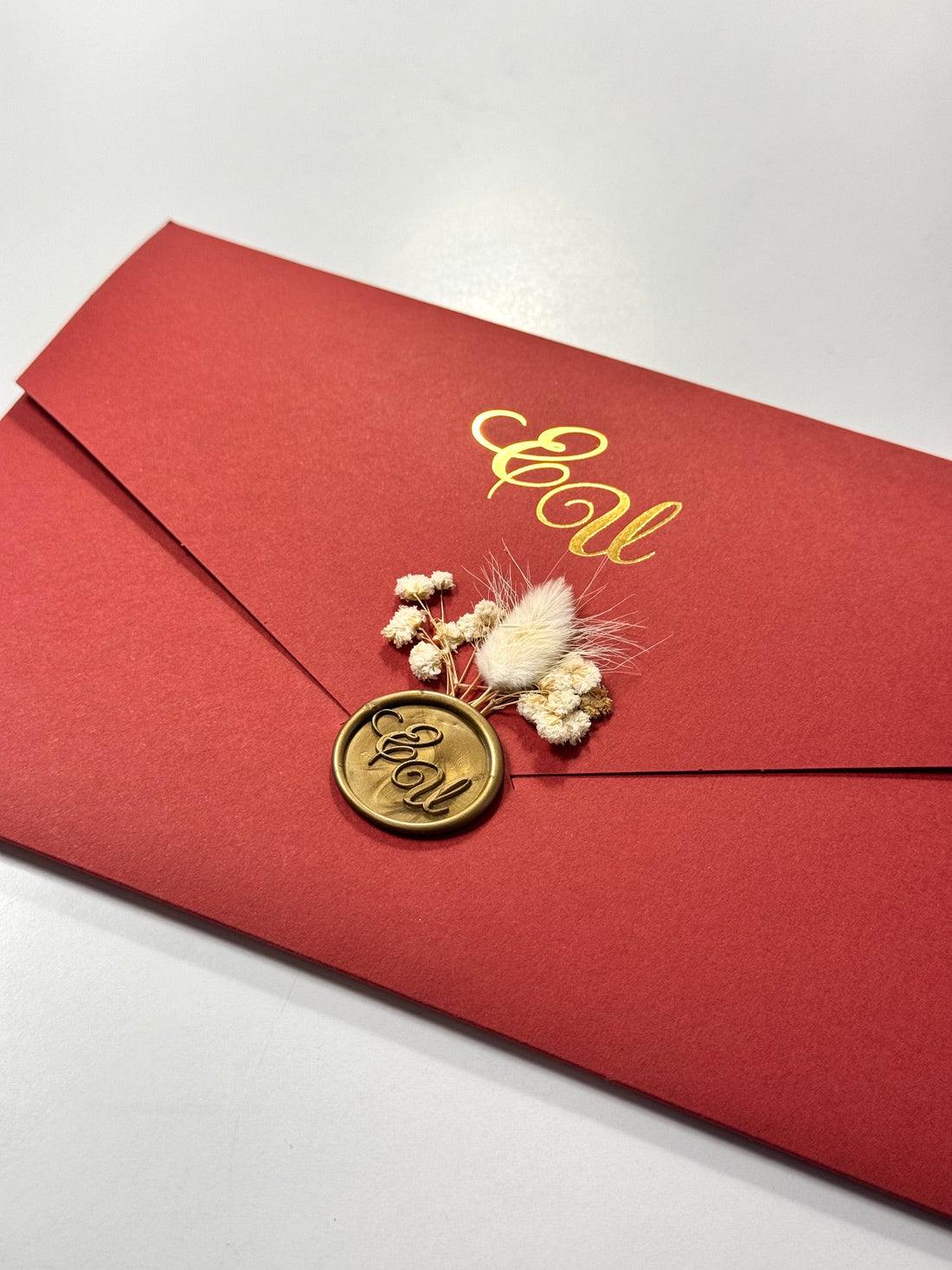 Burgundy Floral Wedding Invitation With Wax Seal Elegant Textured Card