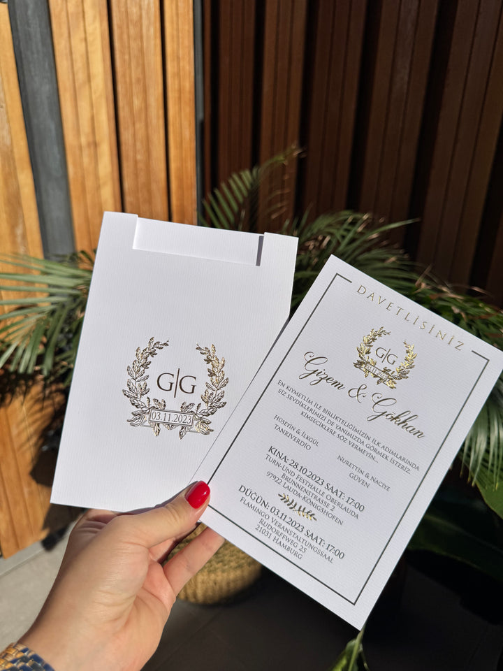 White Modern Wedding Invitation Elegant Minimal Timeless Design