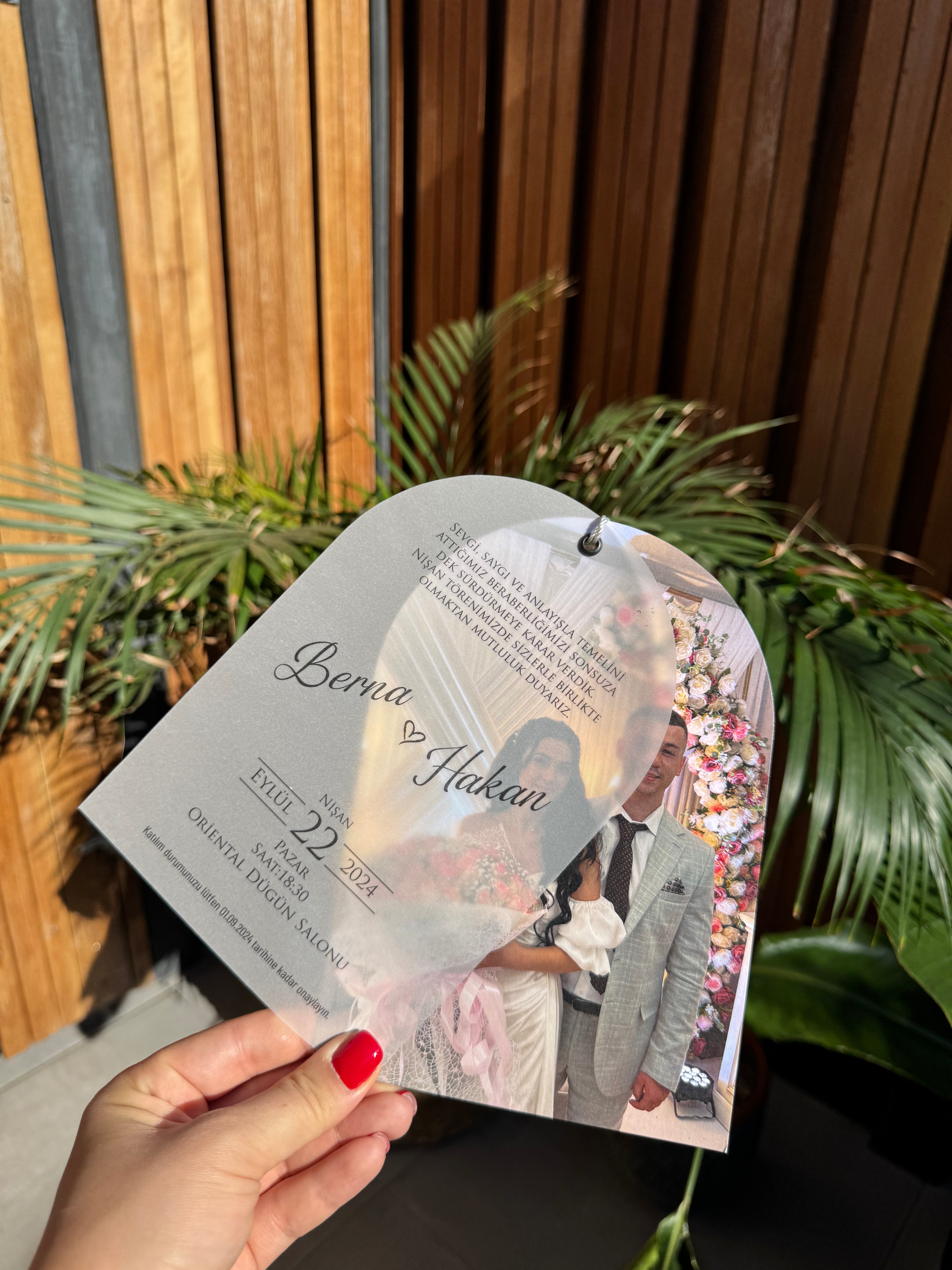 Photo Transparent White Wedding Invitation Elegant Modern Design