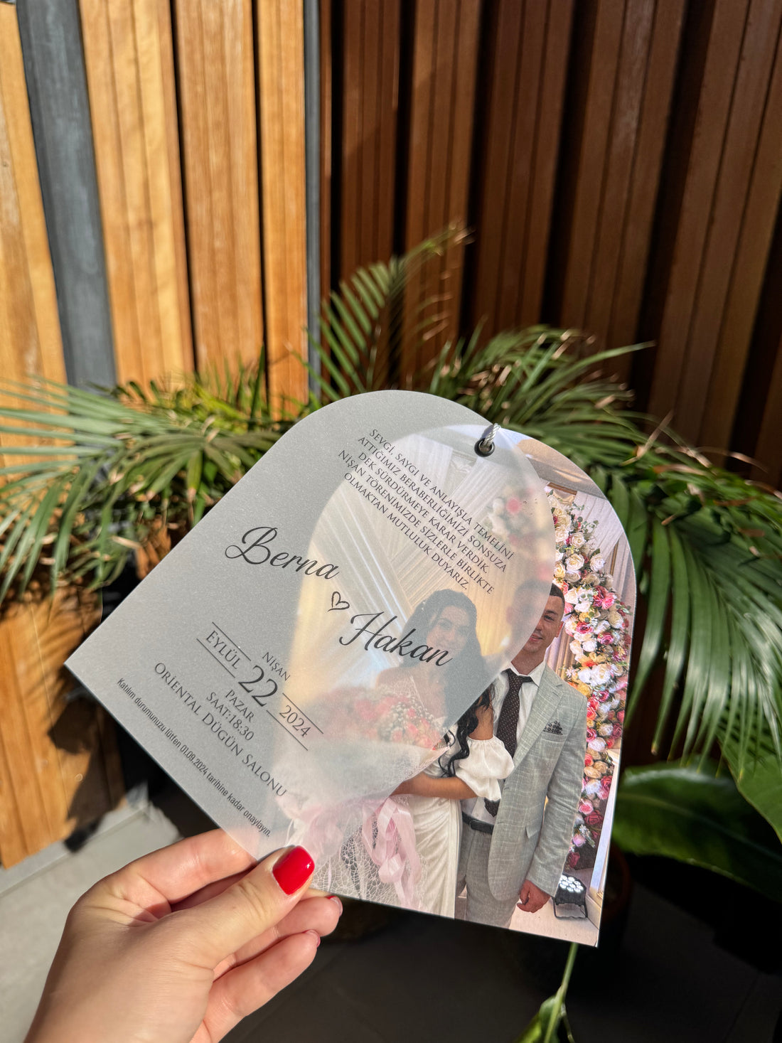 Photo Transparent White Wedding Invitation Elegant Modern Design