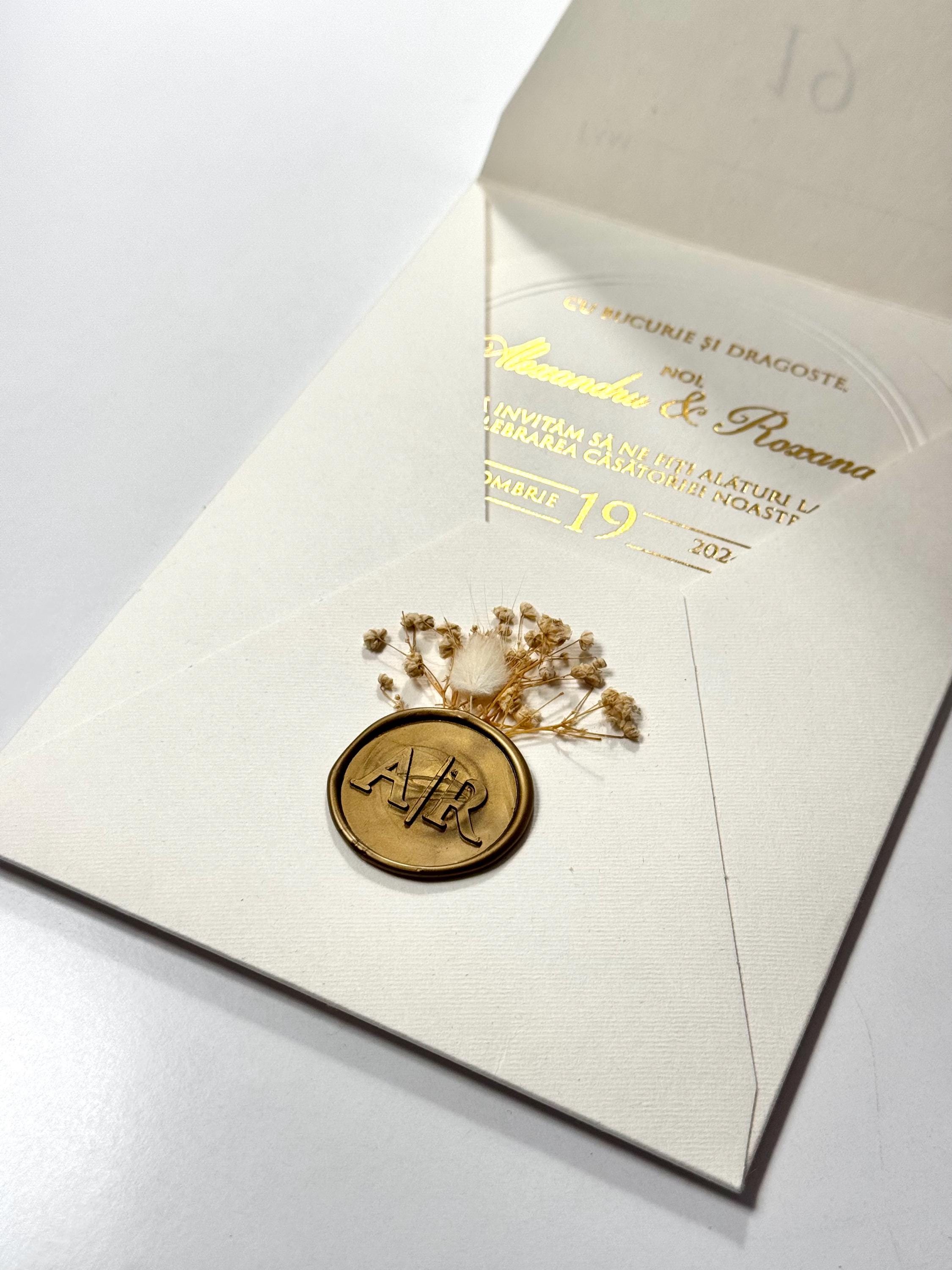 White Wedding Invitation | Sealed Floral İnvitation | Floral Design Invitation | Elegant Invitation Card | Classic Wedding Invite Set