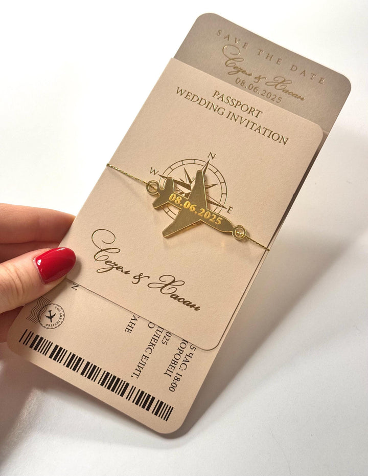 Passport Wedding Invitation | Ticket Style Wedding Invitation | Destination Wedding | Travel Themed Wedding Card | Unique Wedding Invitation