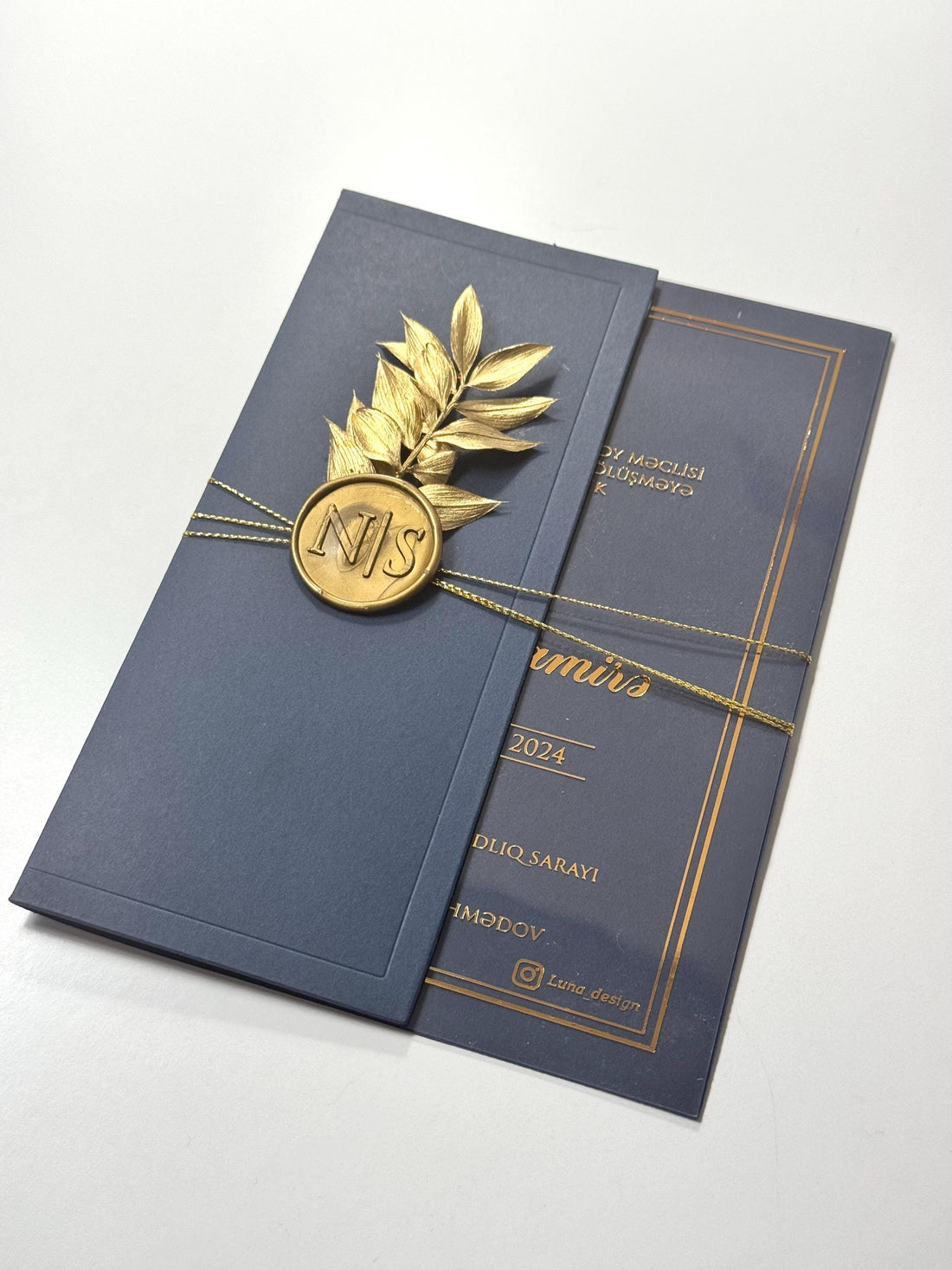 Wax Seal Leaf Wedding Invitation | Transparent Wedding Invitation | Elegant Floral Card | Custom Wedding Invitation