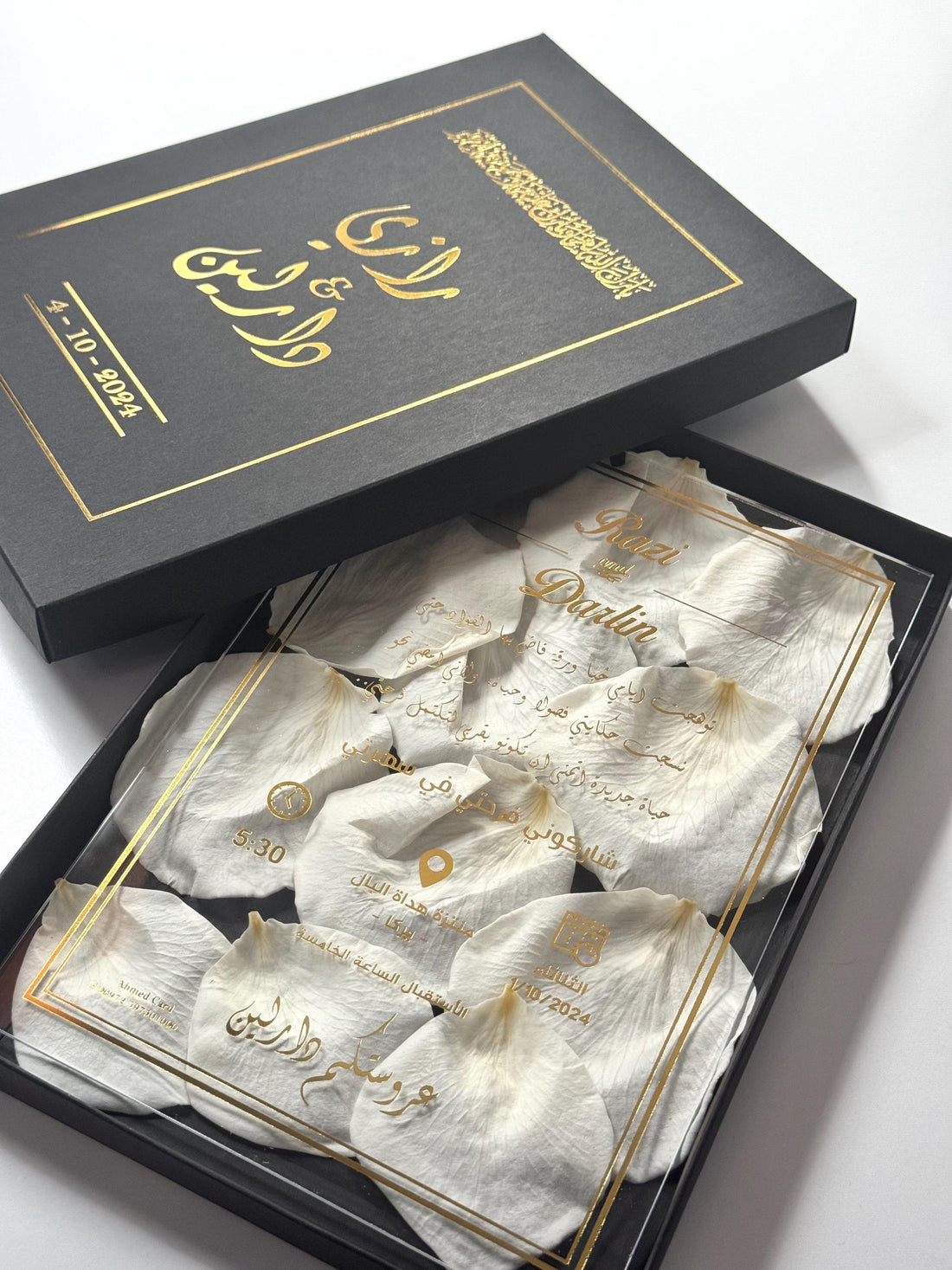 Floral Transparent Wedding Invitation in Box | Elegant Clear Wedding Invite | Luxury Wedding Card | Custom Invitation Set