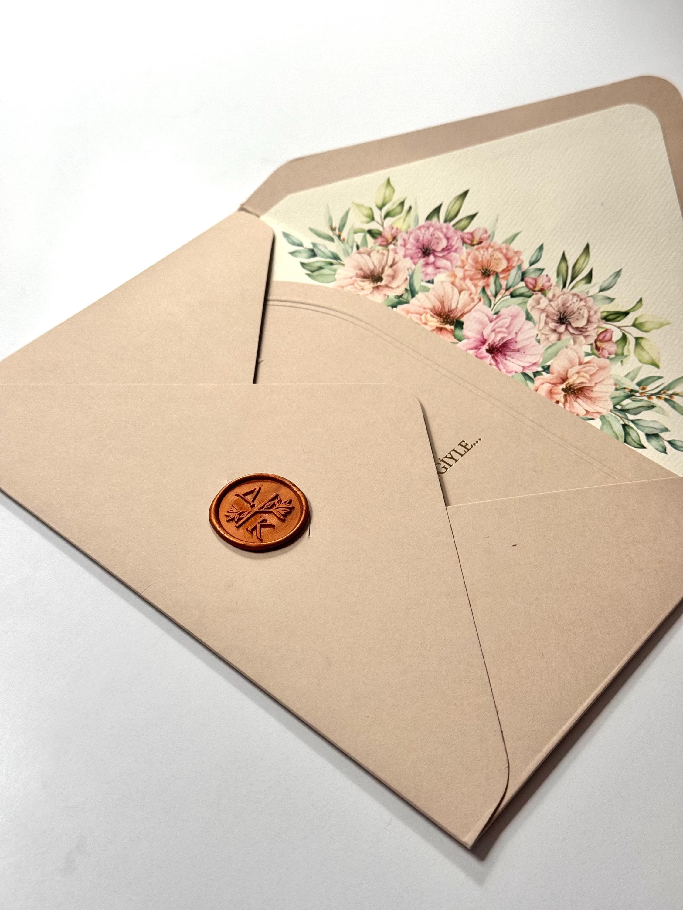 Embossed Wedding Invitation | Sealed İnvitation | Textured Cardstock Wedding Invite | Elegant Wedding Card | Custom Invitation