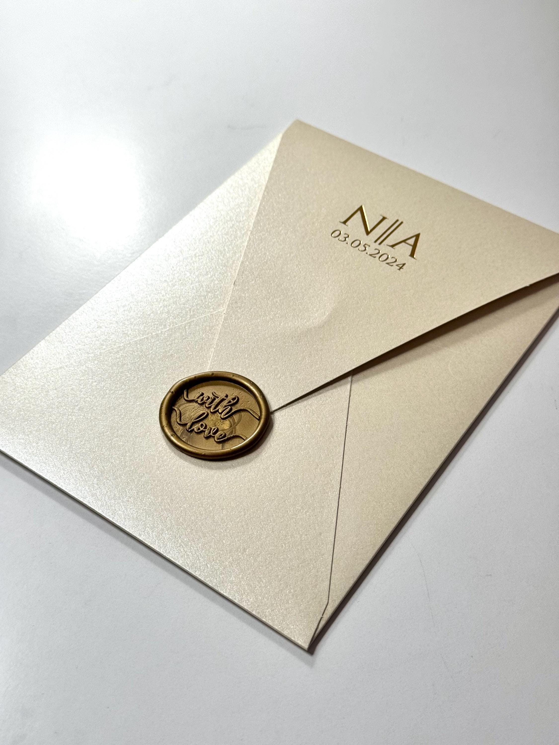 Transparent Wedding Invitation with Stamp | Clear Acrylic Style Invitation | Elegant Minimal Wedding Card | Custom Invitation