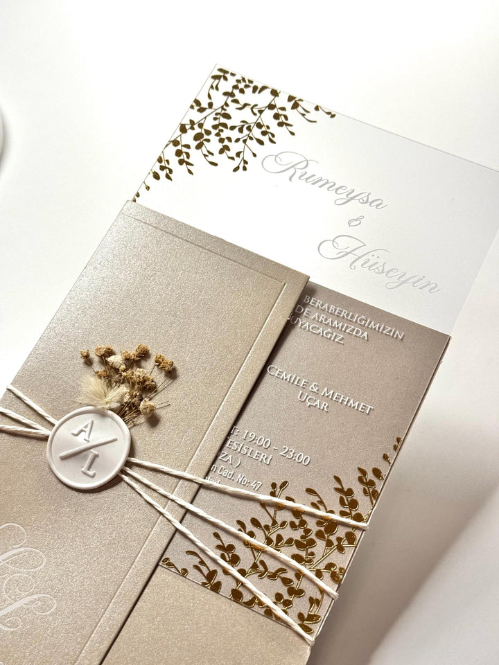 Transparent Wedding Invitation with Stamp | Elegant Clear Invite | Custom Acrylic Style Wedding Card | Sealed Floral İnvitation