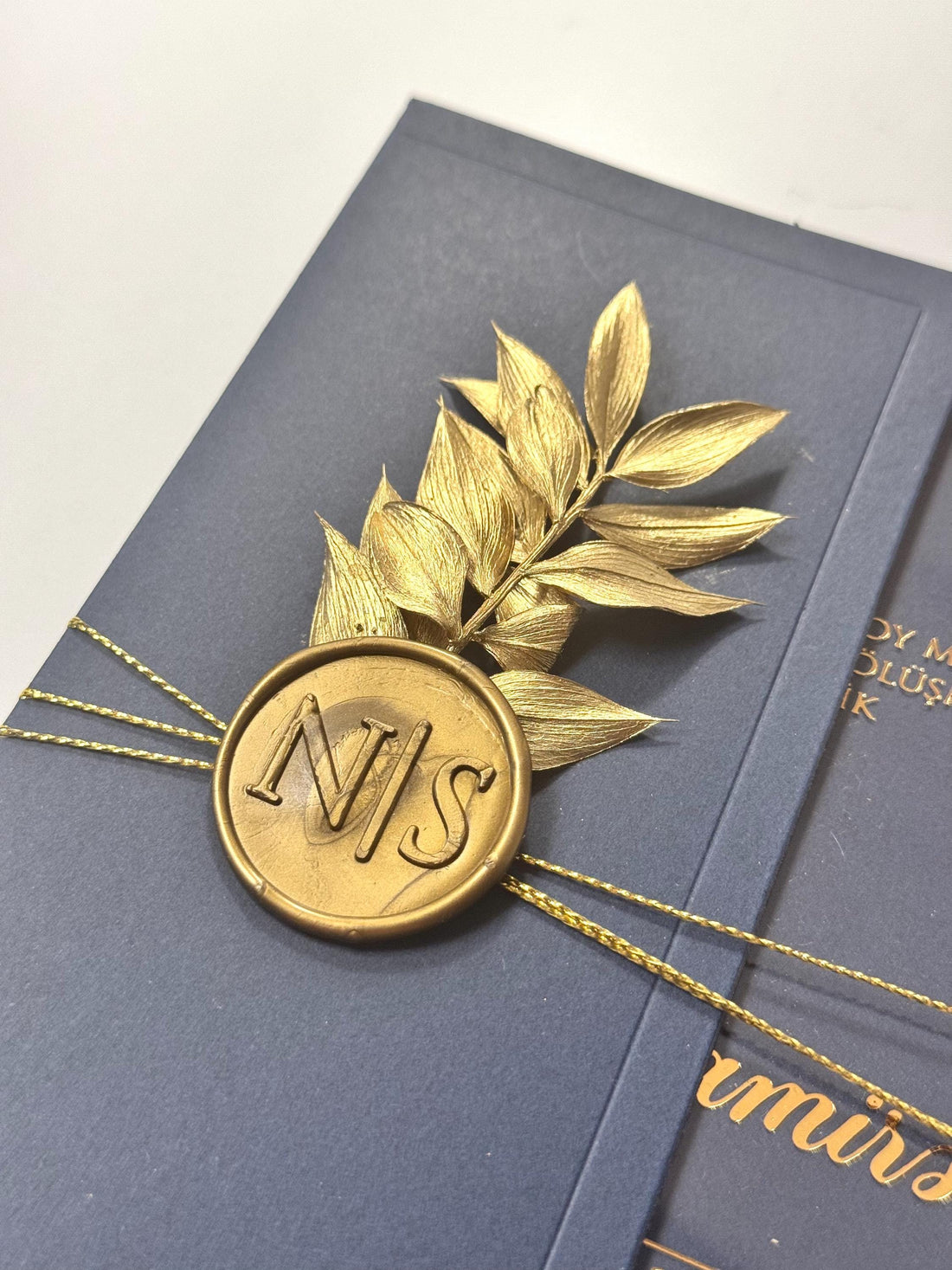 Wax Seal Leaf Wedding Invitation | Transparent Wedding Invitation | Elegant Floral Card | Custom Wedding Invitation