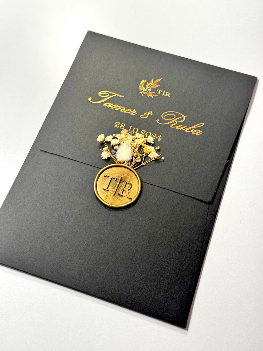 Floral Transparent Wedding Invitation | Wax Seal Wedding Invitation | Elegant Clear Card | Custom Wedding Invitation