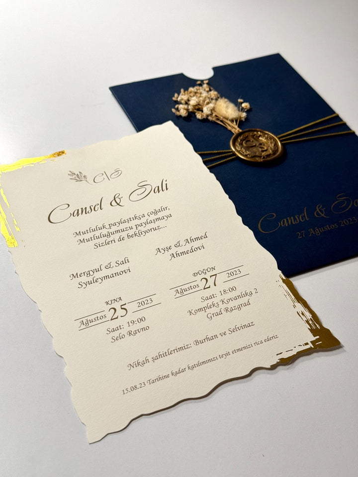 Floral Wedding Invitation | Elegant Wedding Invitation | Custom Wedding Card | Romantic Invitation | Sealed Floral İnvitation