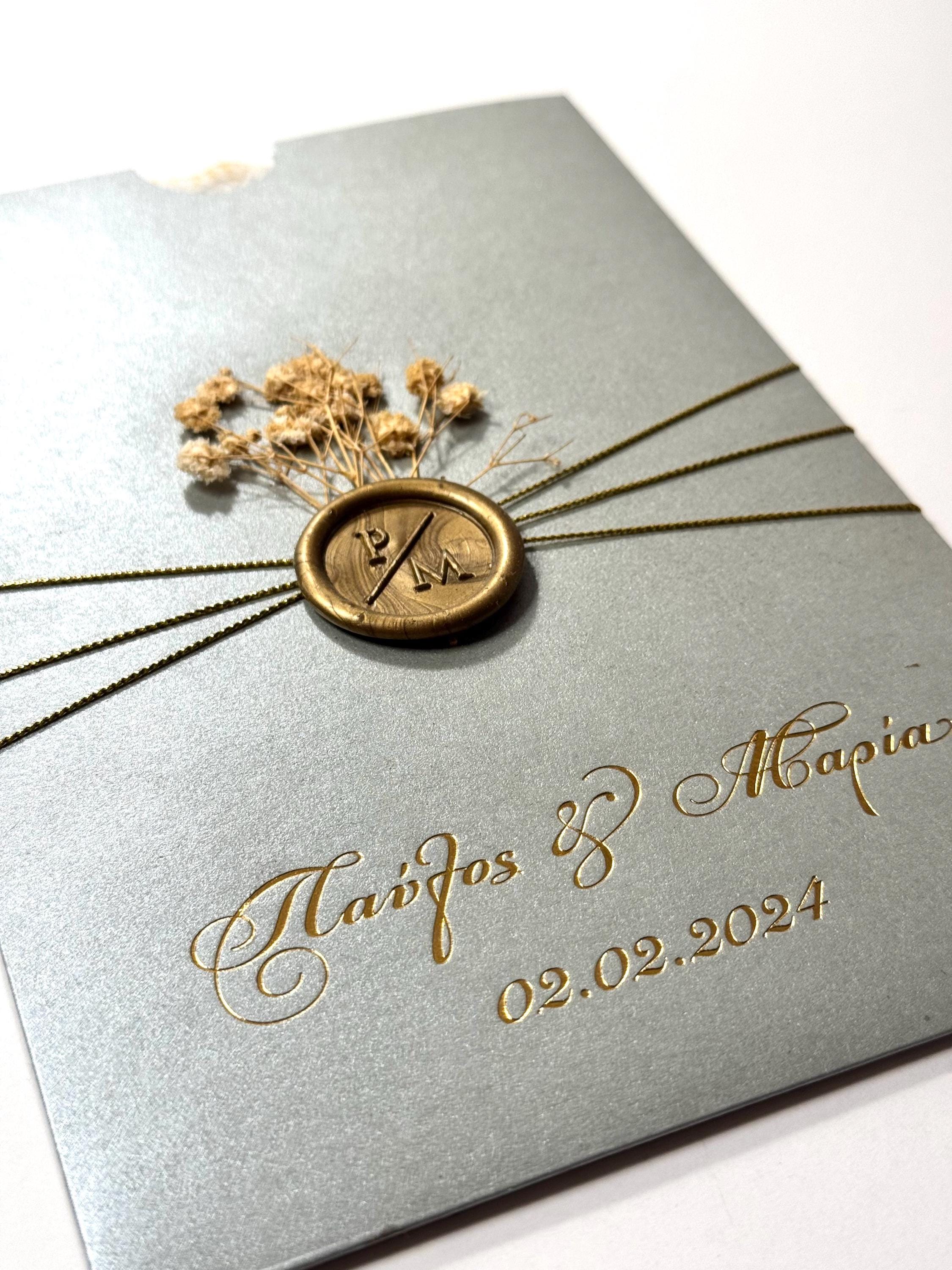 Floral Wedding Invitation | Elegant Wedding Invitation | Custom Romantic Invitation Card | Sealed Floral İnvitation