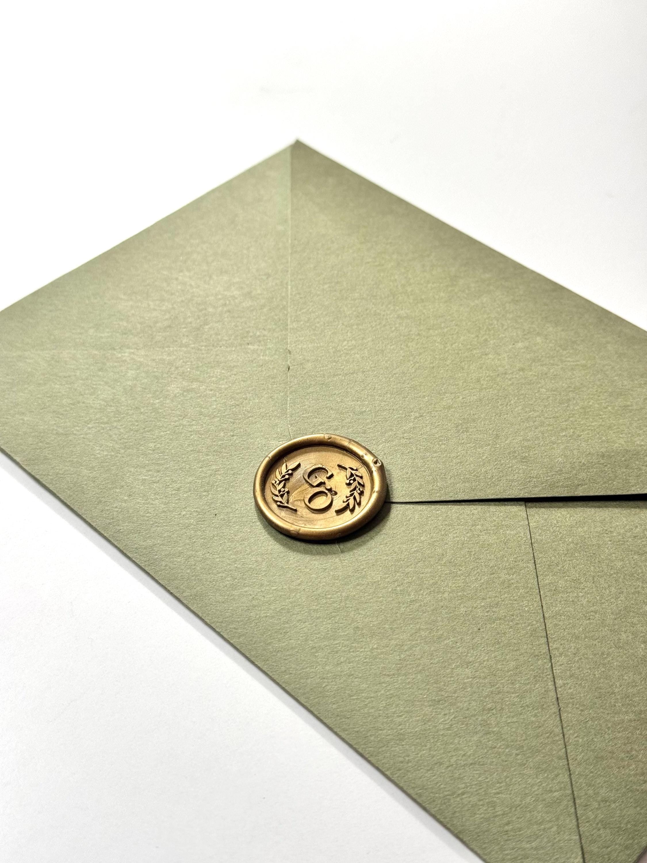 Green Sealed Wedding Invitation | Elegant Card Wedding Invite | Classic Wedding Stationery | Custom Wedding Invitation