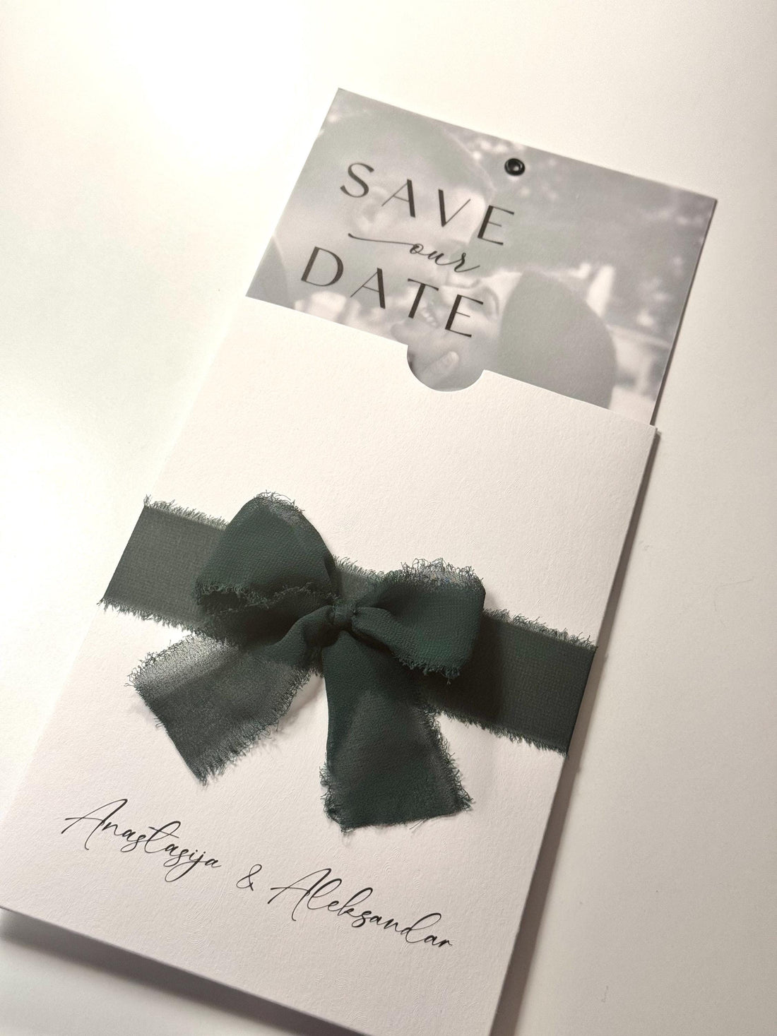 Photo Transparent Wedding Invitation with Ribbon | Custom Clear Wedding Card | Elegant Wedding Invitation with Picture