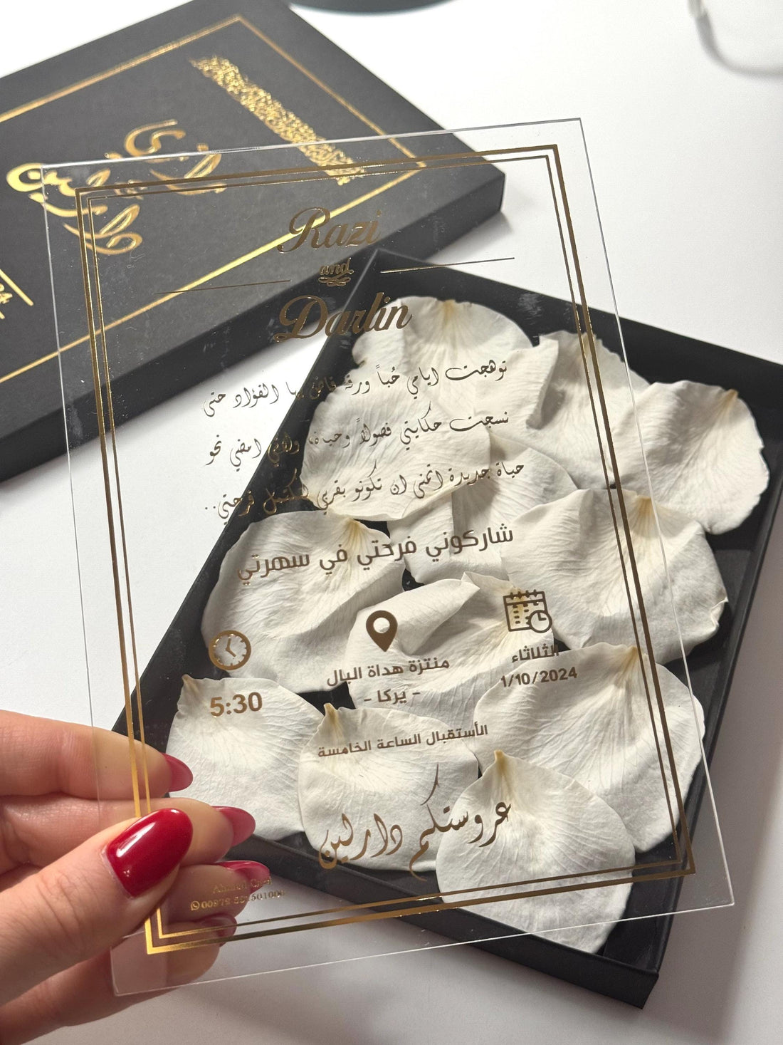 Floral Transparent Wedding Invitation in Box | Elegant Clear Wedding Invite | Luxury Wedding Card | Custom Invitation Set