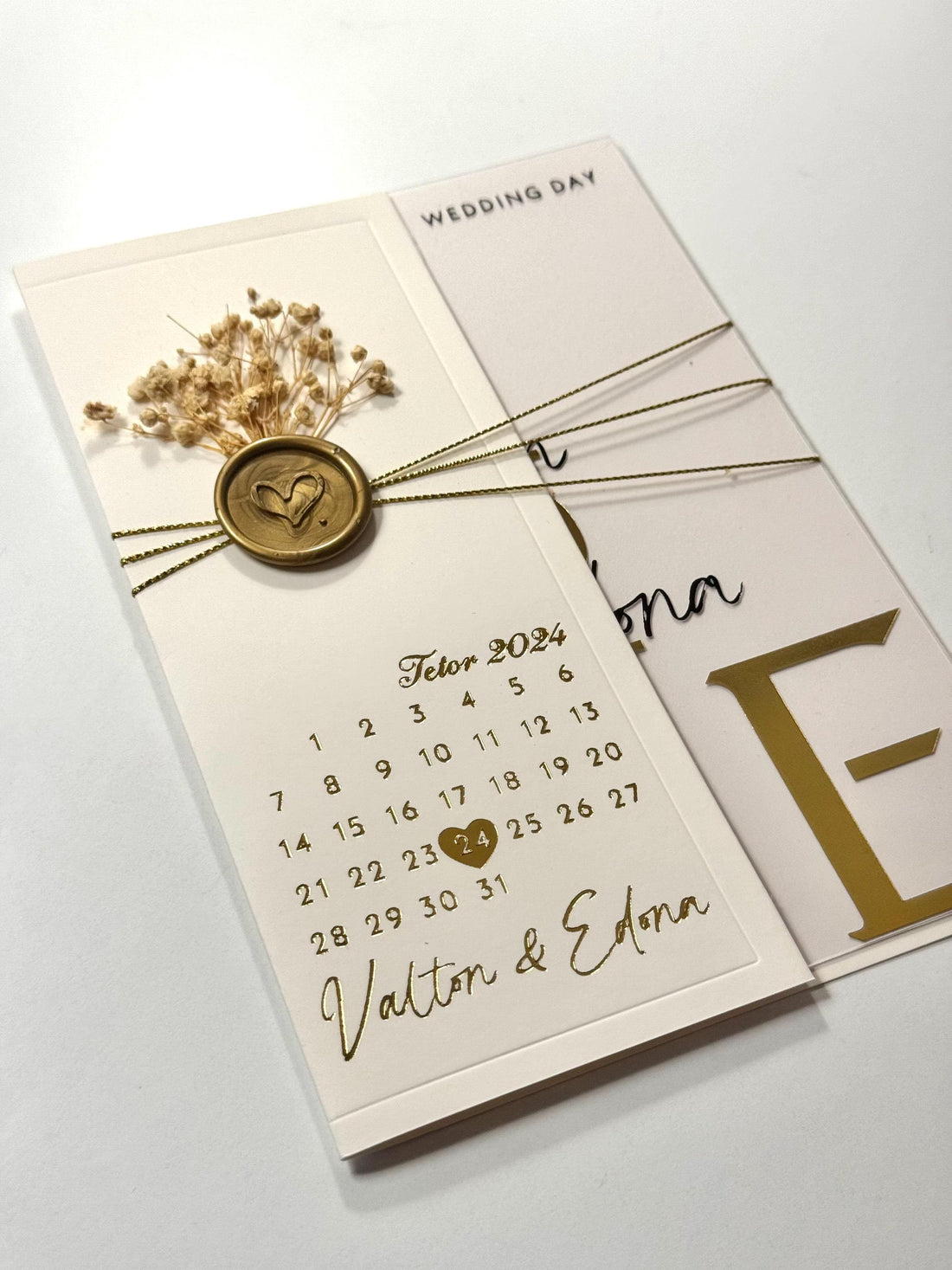 White Floral Transparent Wedding Invitation with Date | Clear Wedding Invitation | Elegant Acrylic Style Card | Custom Invitation | Wax Seal