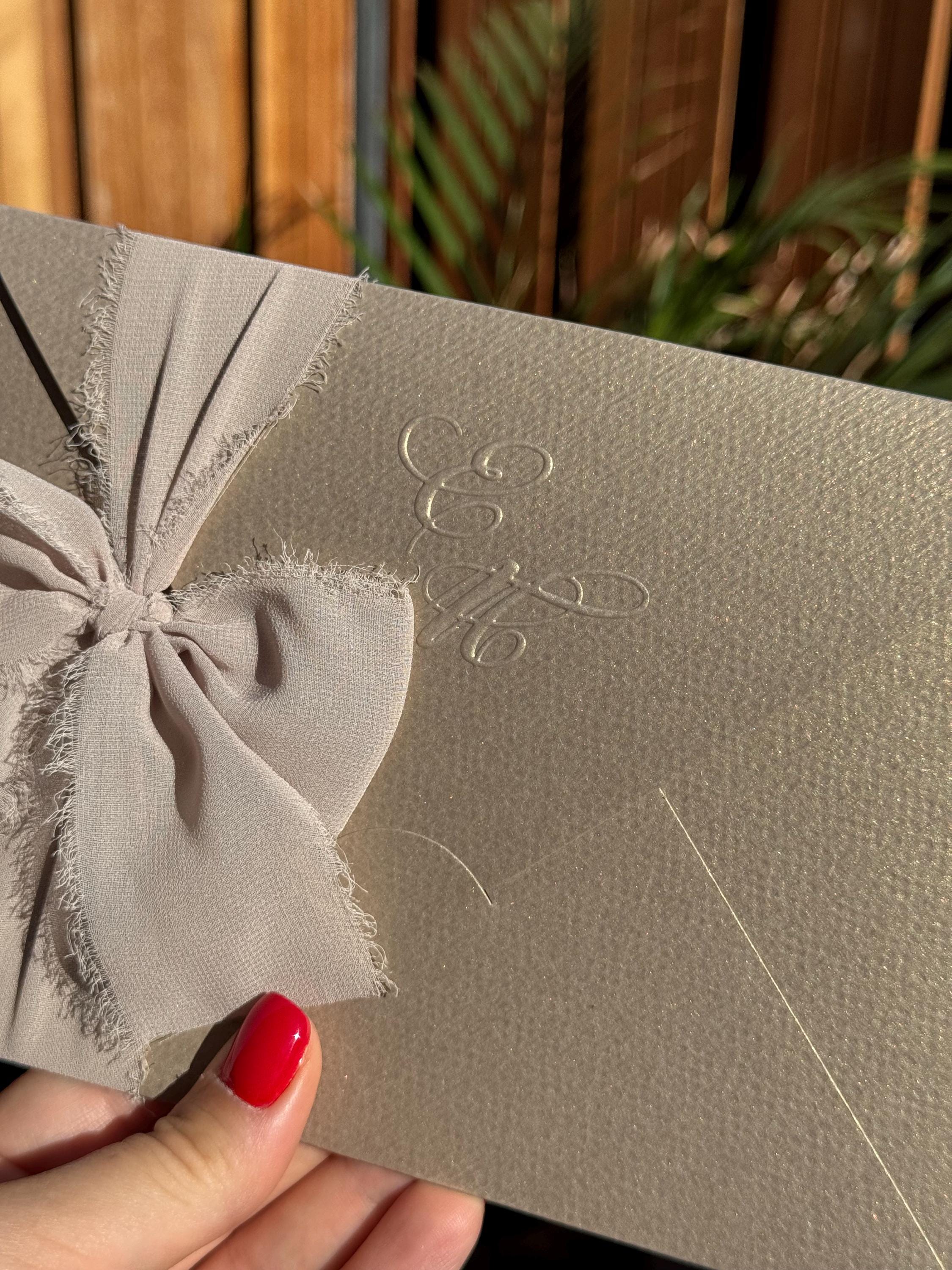Ribboned Gold Envelope Elegant Modern Wedding Invitation