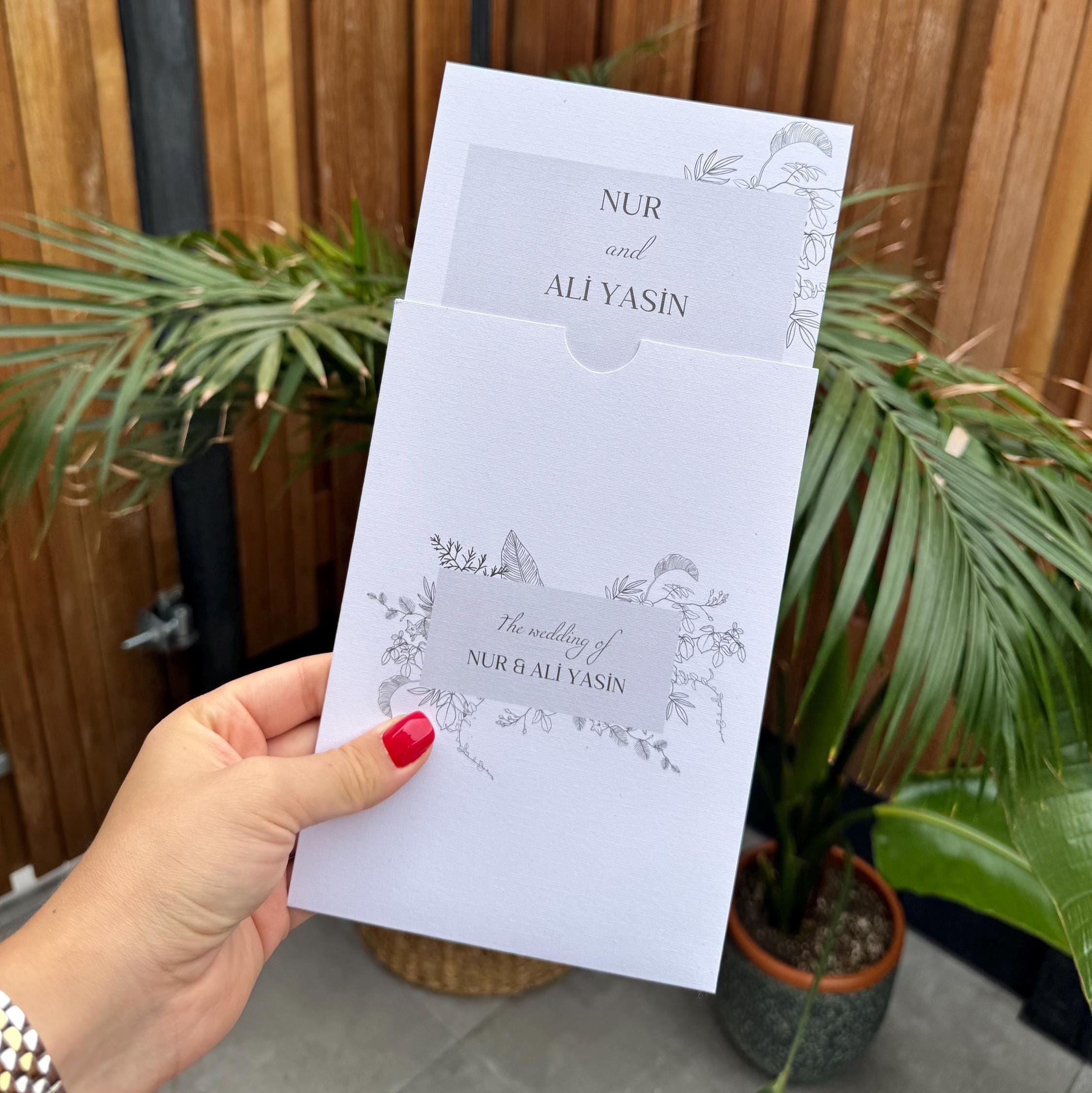 Plain White Modern Wedding Invitation Minimal Design