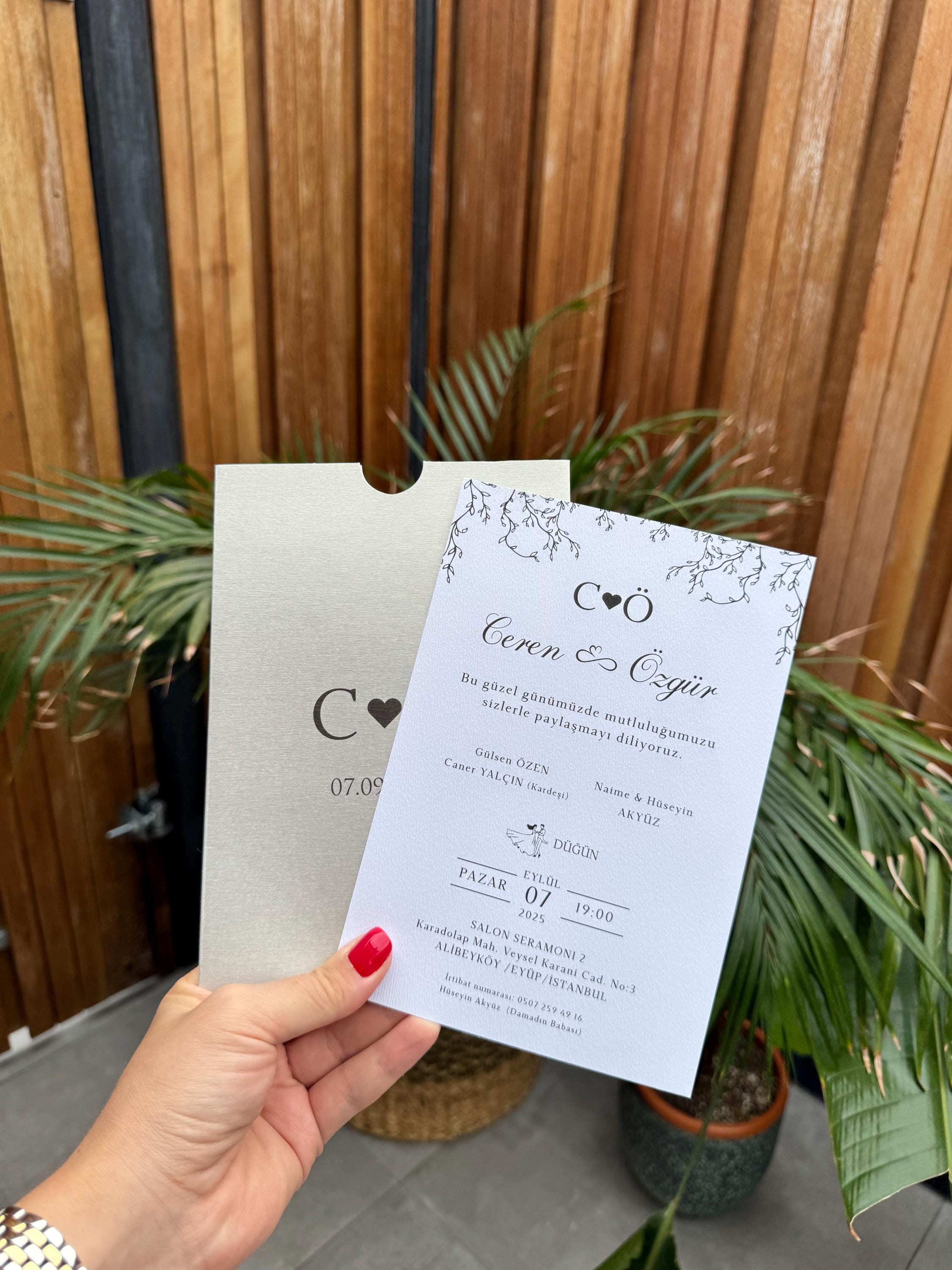 Silver Modern Wedding Invitation Elegant Minimal Design