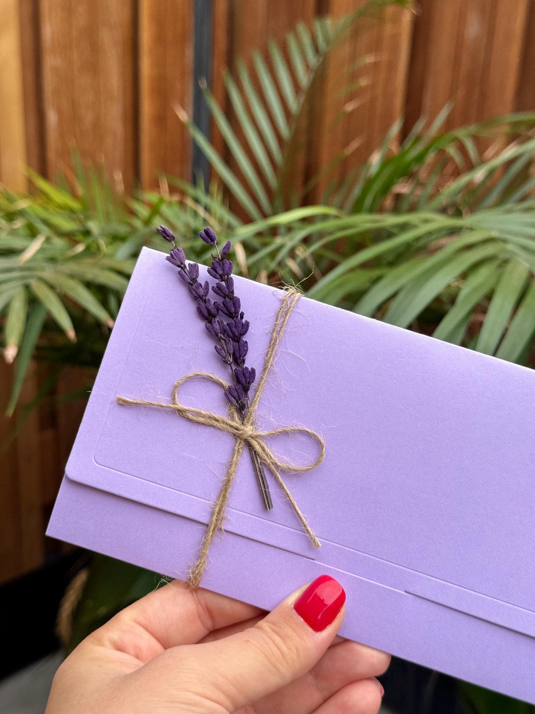 Purple Wedding Invitation With String Ribbon Rustic Elegant Design