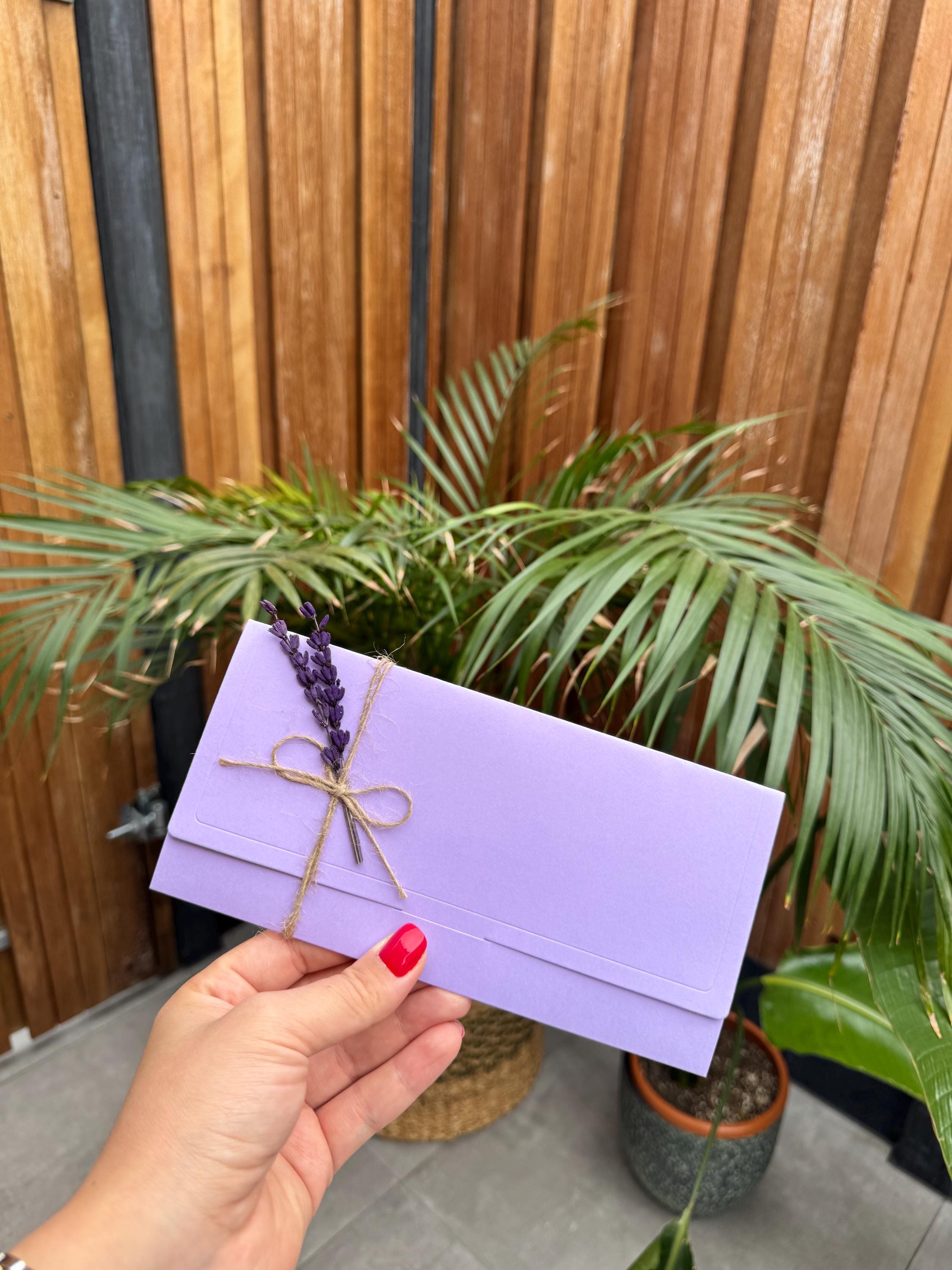 Purple Wedding Invitation With String Ribbon Rustic Elegant Design