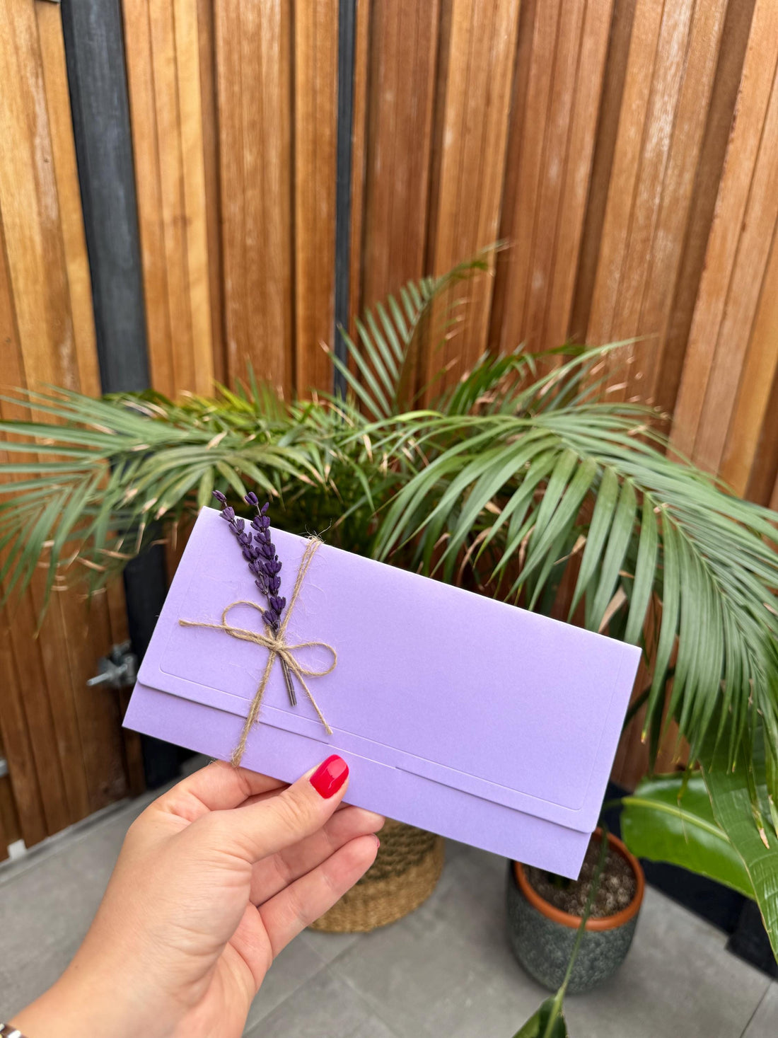 Purple Wedding Invitation With String Ribbon Rustic Elegant Design