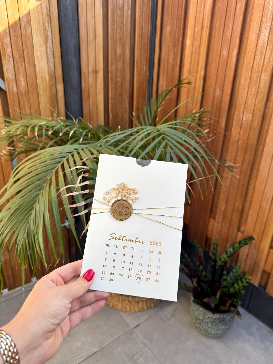 Transparent Wedding Invitation With Date Detail Floral Wax Seal