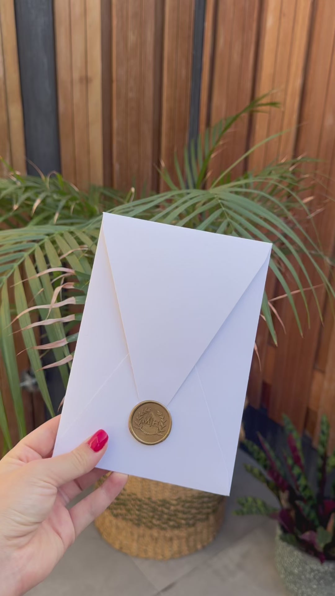 White Wedding Invitation With Wax Seal Classic Modern Design