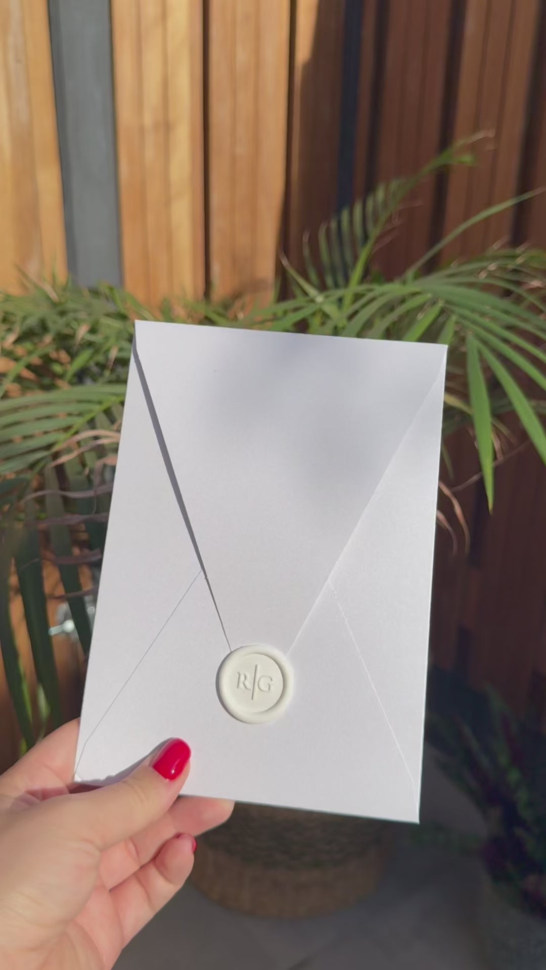 White Wax Seal Wedding Invitation Modern Elegant Chic Invite