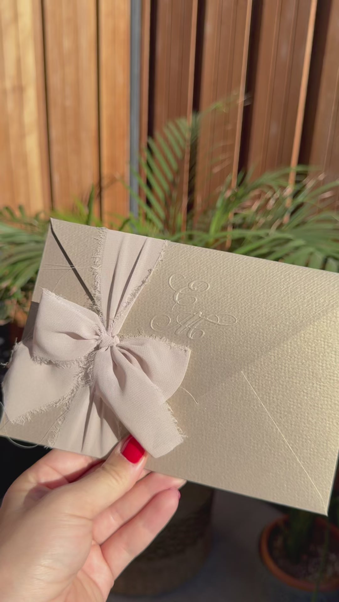 Ribboned Gold Envelope Elegant Modern Wedding Invitation