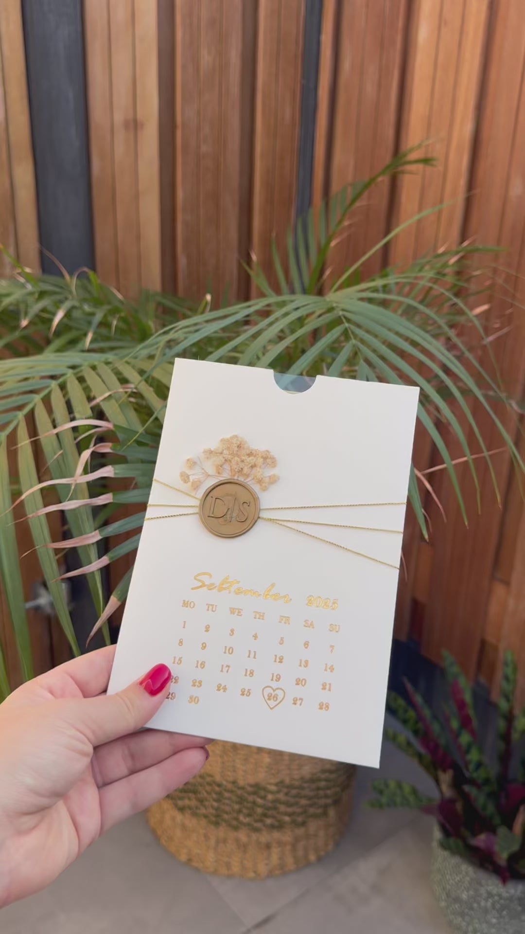 Transparent Wedding Invitation With Date Detail Floral Wax Seal