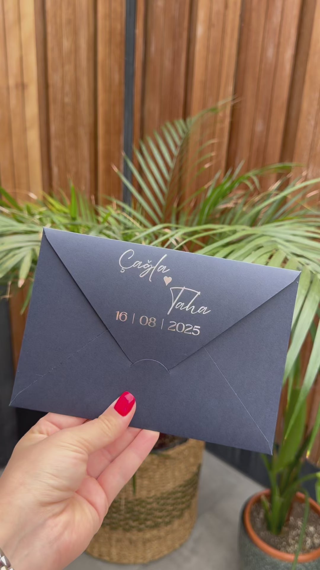 Modern Wedding Invitation With Navy Blue Envelope Elegant Design